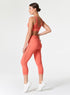 MESH UP CROP LEGGING - CORAL
